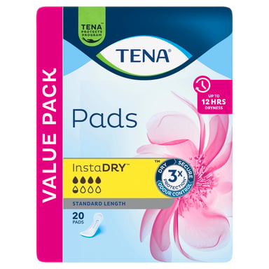 Tena Pads InstaDry Standard Length 20 pack