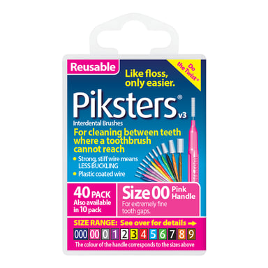 Piksters Interdental Brush Size 00 Pink 40 pack