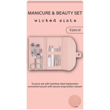 Wicked Sista Boxed Manicure Set Blush Pink 10 piece