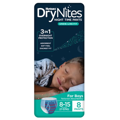 Huggies DryNites Size 5 Boy 8-15 Years 8 pack