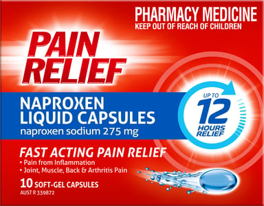 Pain Relief Naproxen 10 liquid capsules