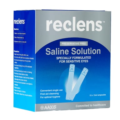 Reclens Normal Saline 15ml - 15 ampoules