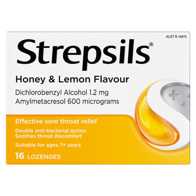 Strepsils Honey & Lemon Double Antibacterial Action 16 lozenges