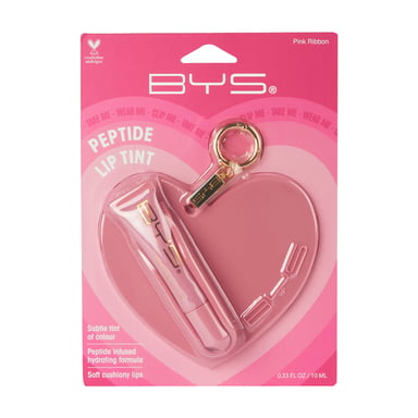 BYS Peptide Lip Tint With Heart Bag Charm Pink Ribbon 1 each