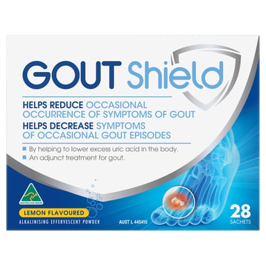 Gout Shield Effervescent Powder Lemon Flavoured 28 sachets