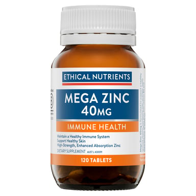 Ethical Nutrients Mega Zinc 40mg - 120 tablets