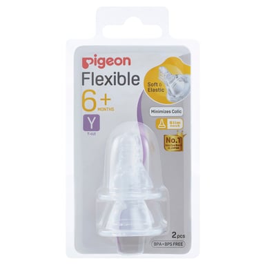 Pigeon Peristaltic Teat Slim Neck Y-Cut 2 pack