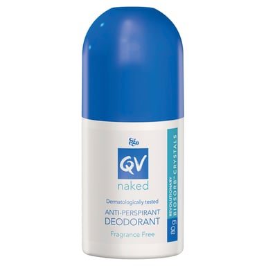 Ego QV Naked Anti-Perspirant Deodorant Roll On Fragrance Free 80g