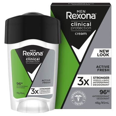 Rexona Men Clinical Protection Active Fresh 96Hr Anti-Perspirant Cream 45ml