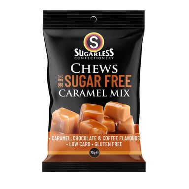 Sugarless Chews Caramel Cream Assorted 70g