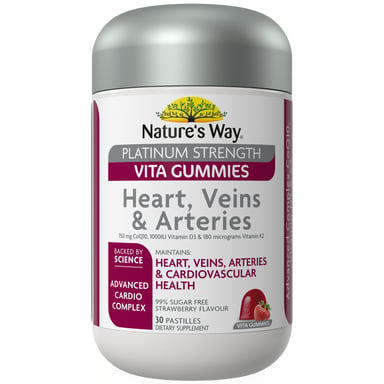 Nature's Way Platinum Strength Adult Vita Gummies Heart, Veins & Arteries 30 pastilles