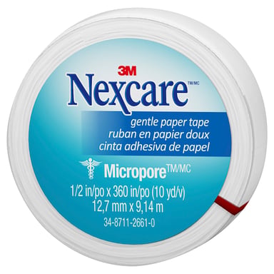 Nexcare Paper Tape White 12.5mm - 1 roll