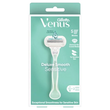 Gillette Venus Deluxe Smooth Sensitive Razor + 2 Blades 1 pack