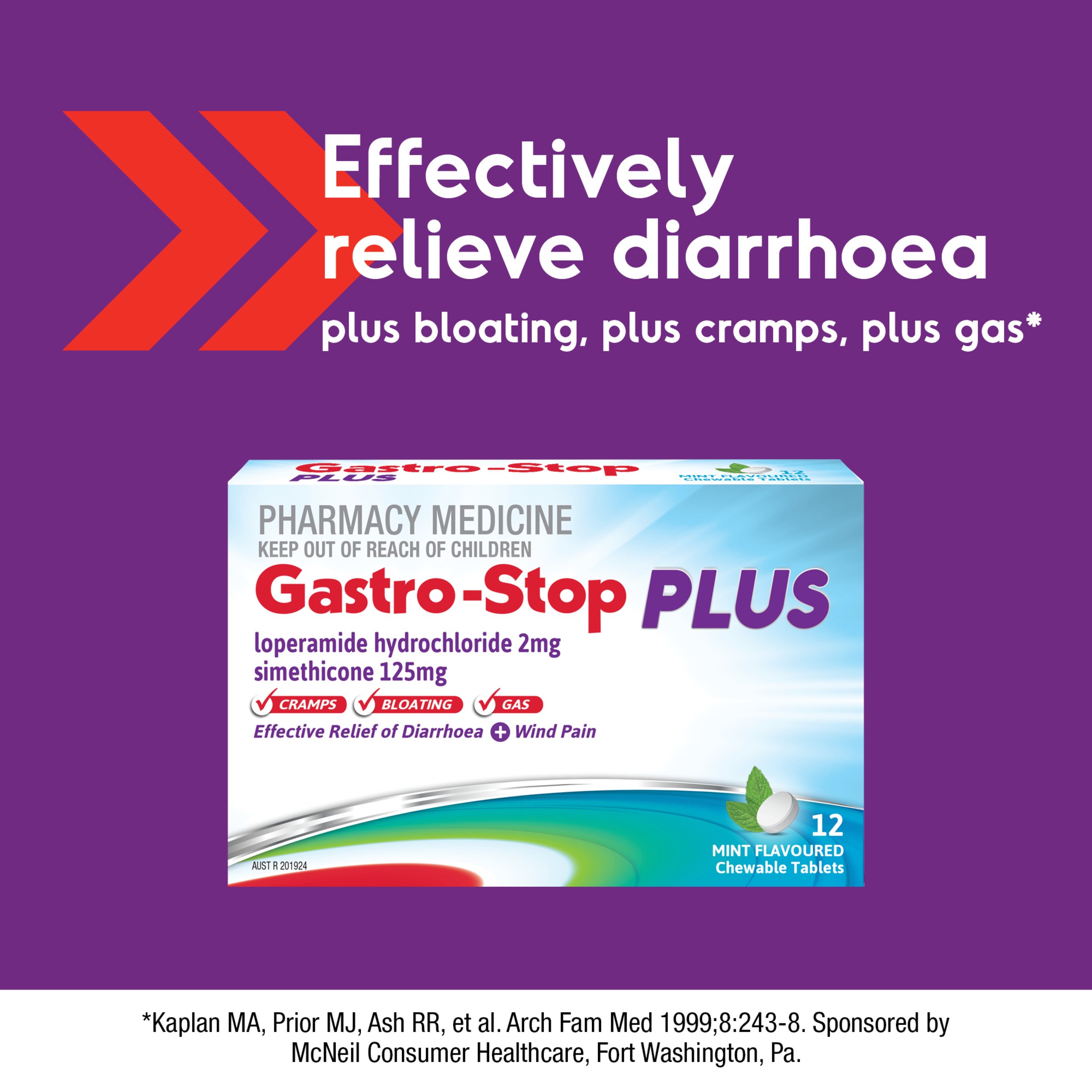 Gastro-Stop Plus Acute Diarrhoea Relief Mint Flavoured 12 chewable tablets - Image 5