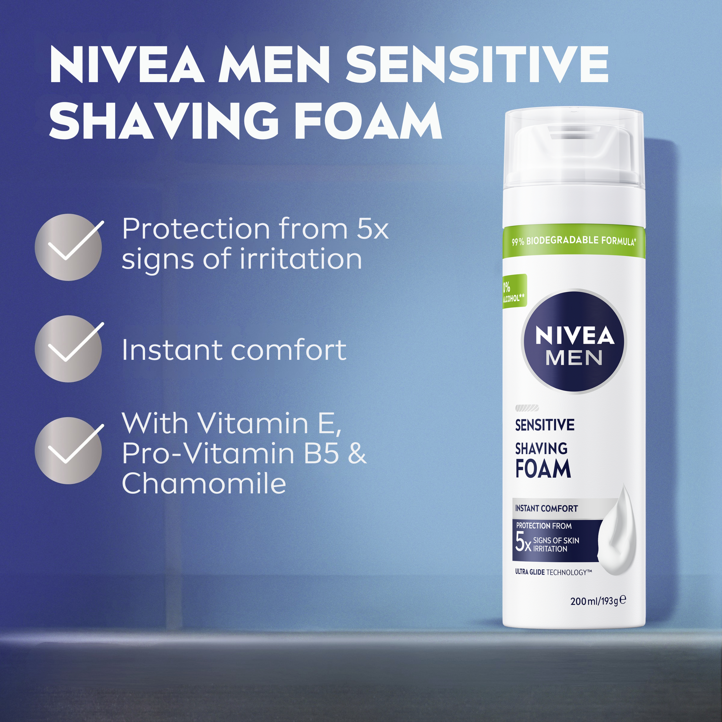 Nivea Men Sensitive Shaving Foam 200ml - Image 6