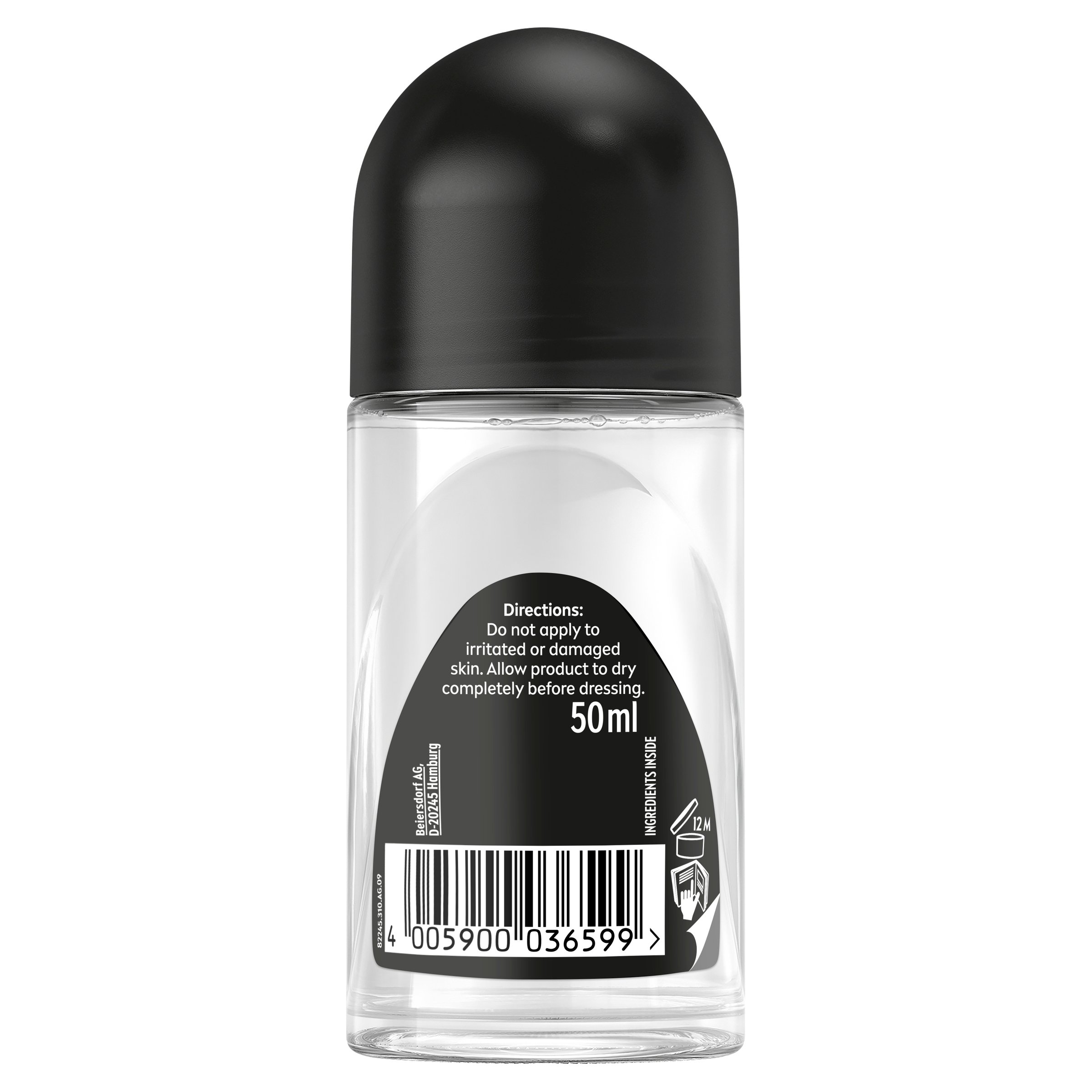 Nivea Men Anti-Perspirant Invisible Black & White Roll On 50ml - Image 2