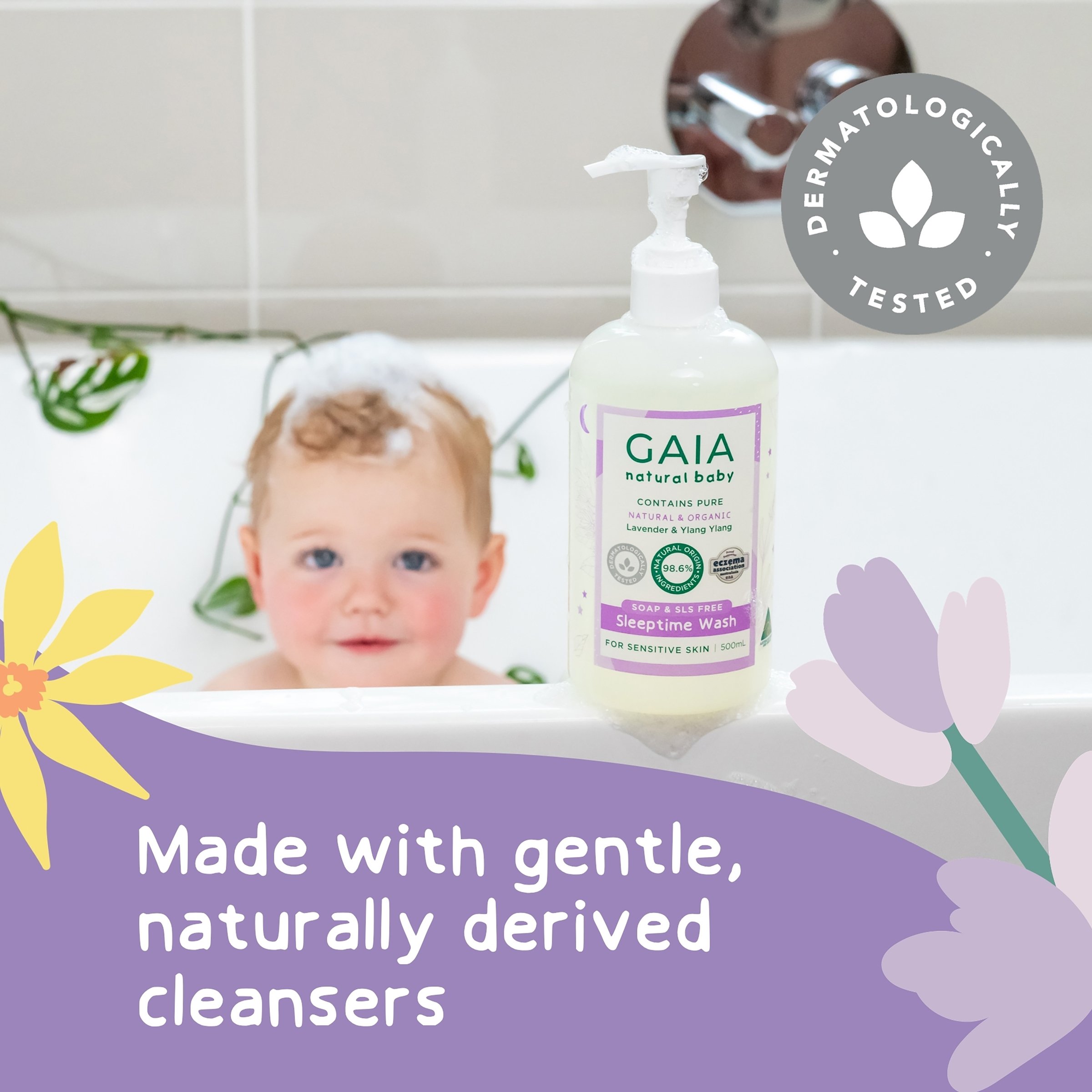 Gaia Natural Baby Sleeptime Bath 500ml - Image 10