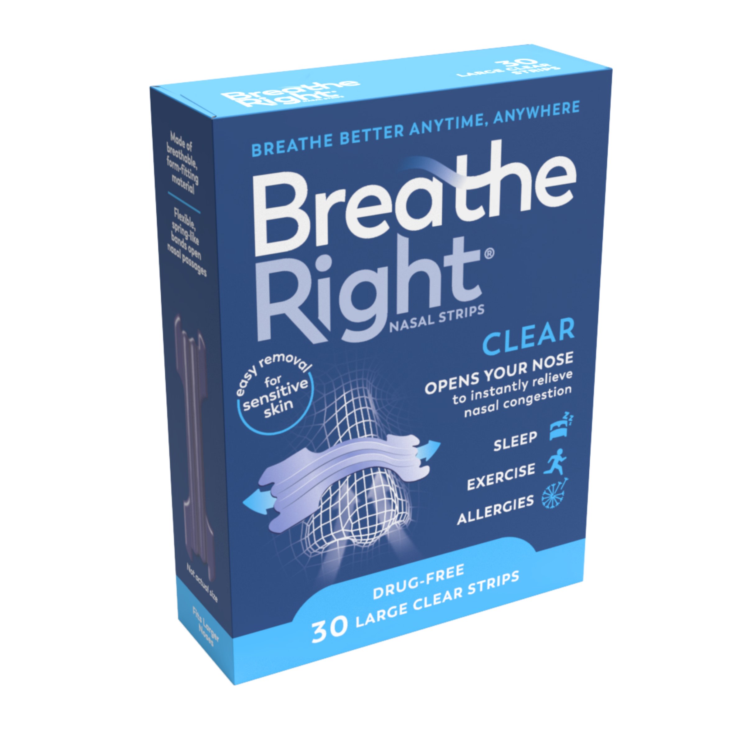 Breathe Right Clear Nasal Strip Large 30 pack - Image 3