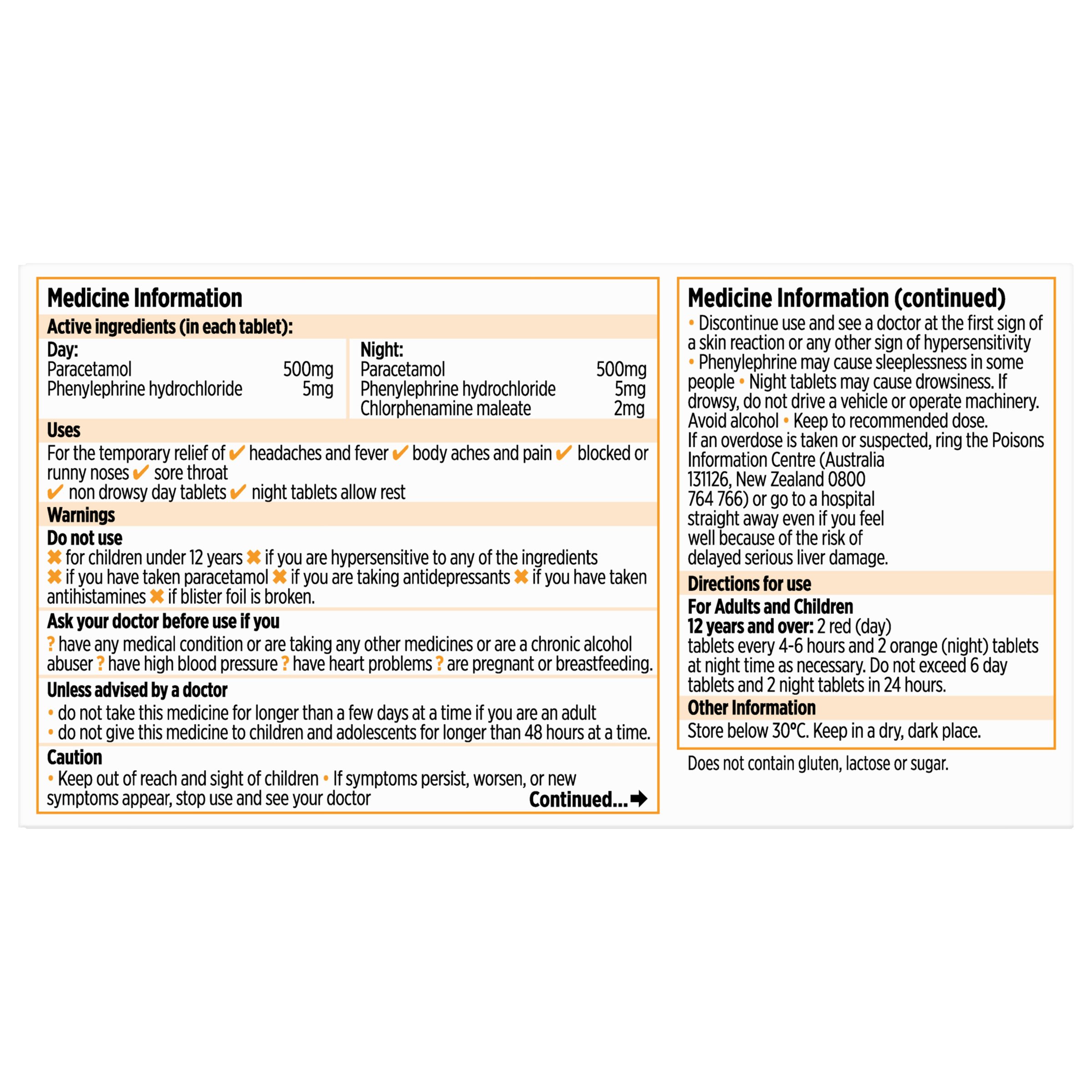 Codral PE Cold & Flu Day & Night 48 tablets - Image 2