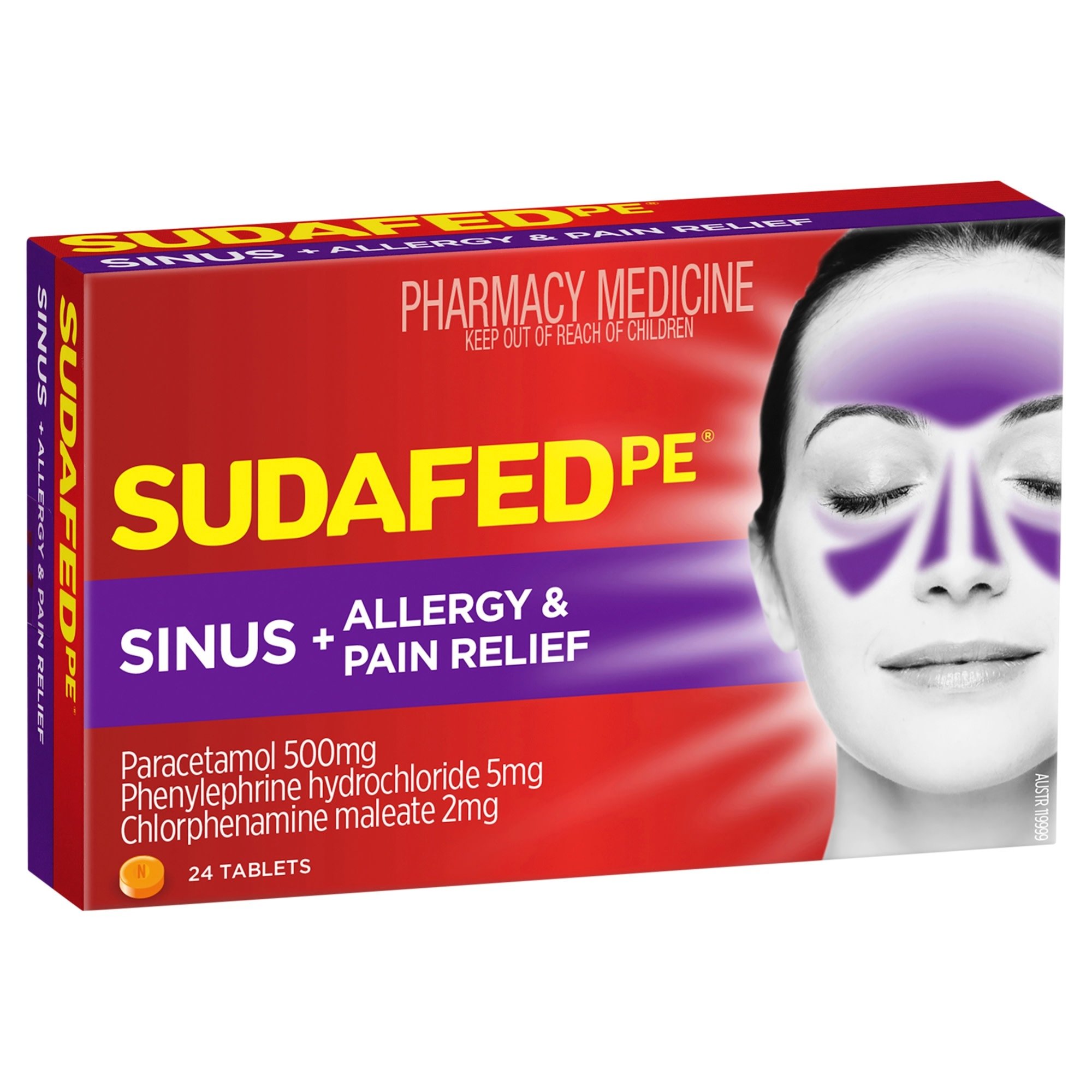 Sudafed PE Sinus + Allergy & Pain Relief 24 tablets - Image 3