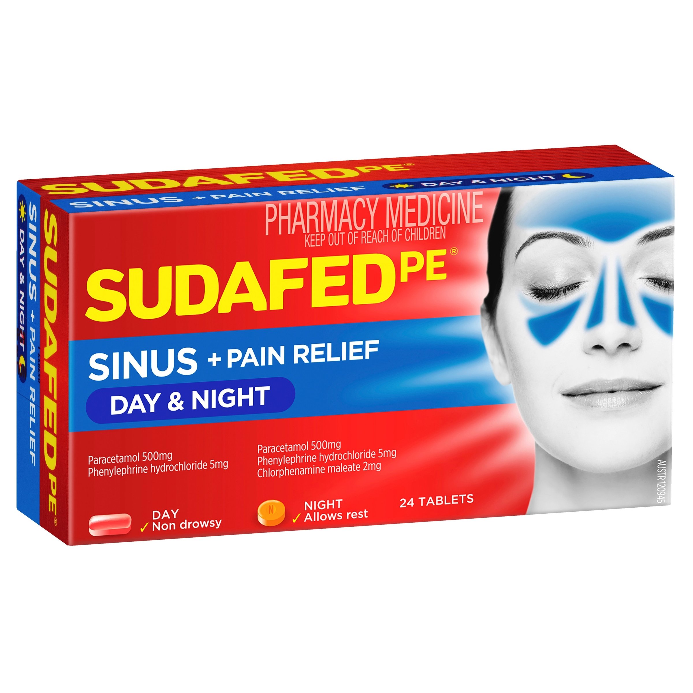 Sudafed PE Sinus Day + Night Relief 24 tablets - Image 3