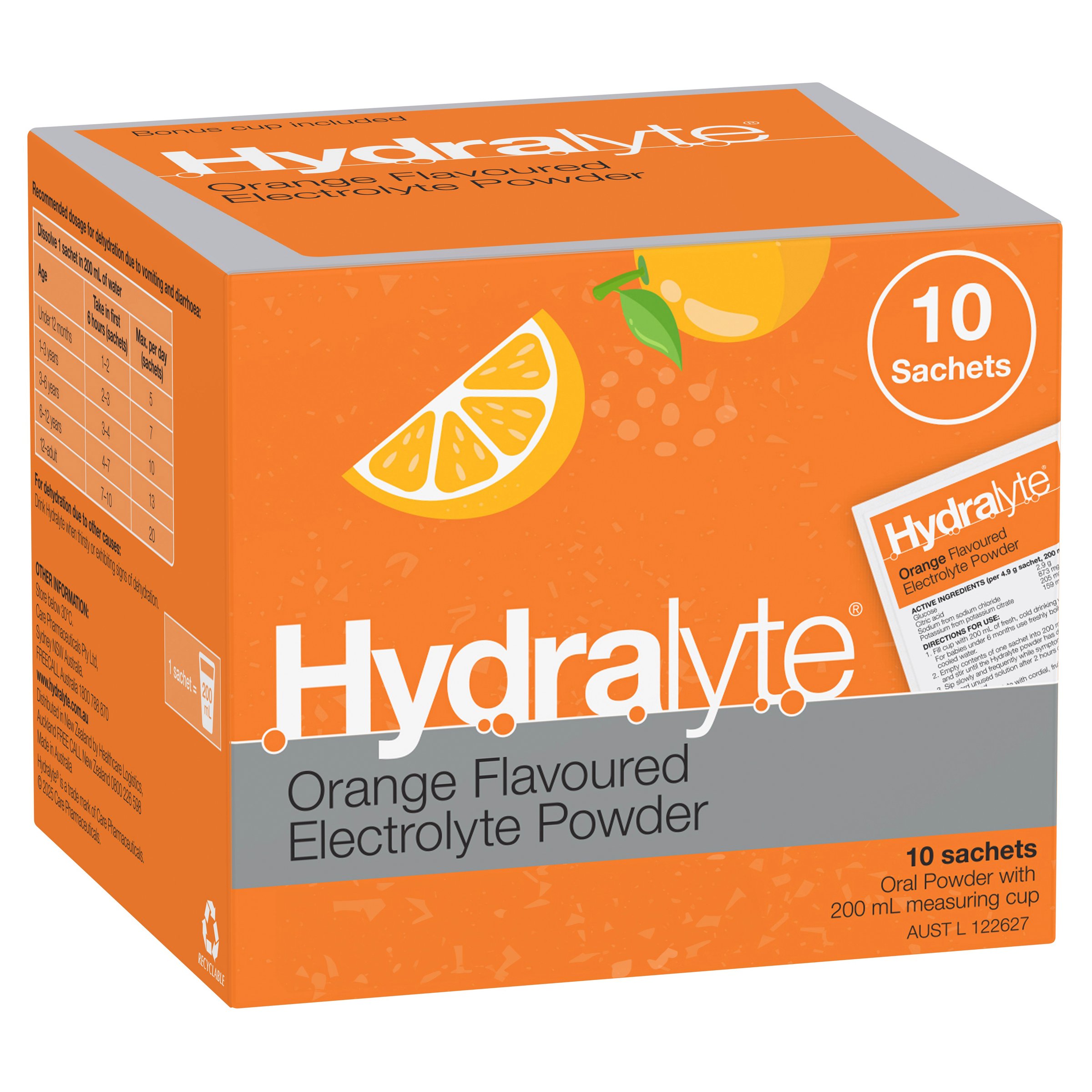 Hydralyte Electrolyte Powder Orange Flavoured 10 Sachets - Image 11
