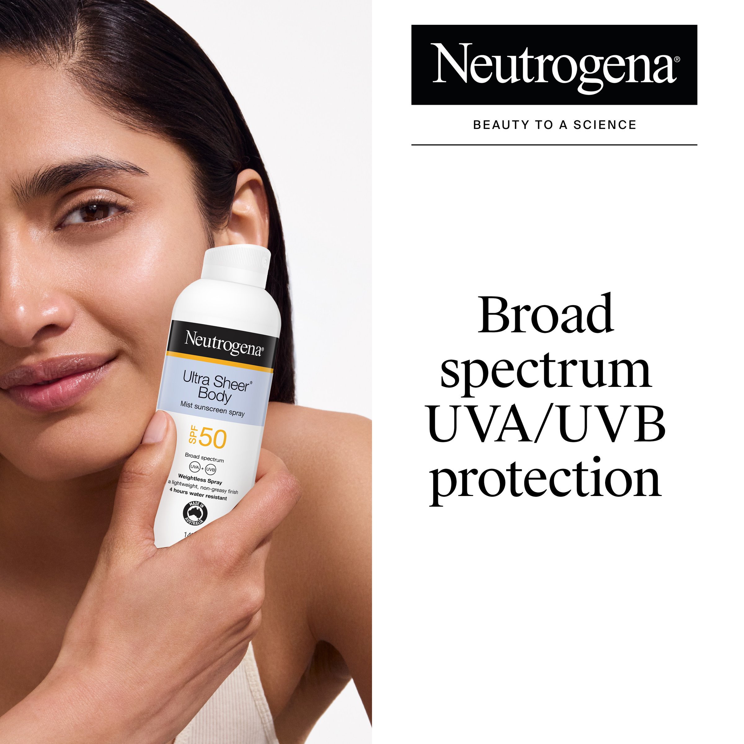 Neutrogena Ultra Sheer Body Mist Sunscreen Spray SPF50 140g - Image 4