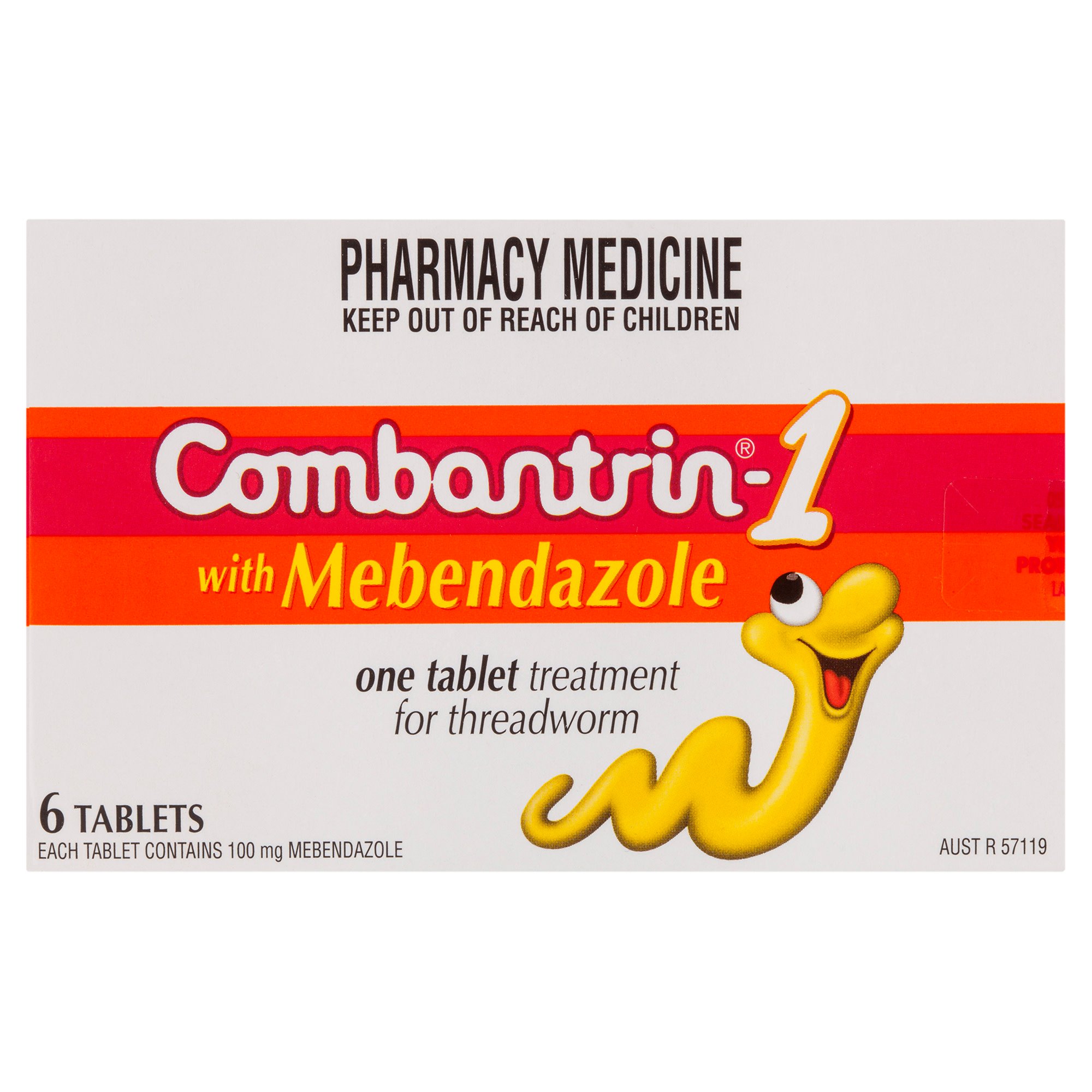 Combantrin 1 With Mebendazole 6 tablets - Image 1