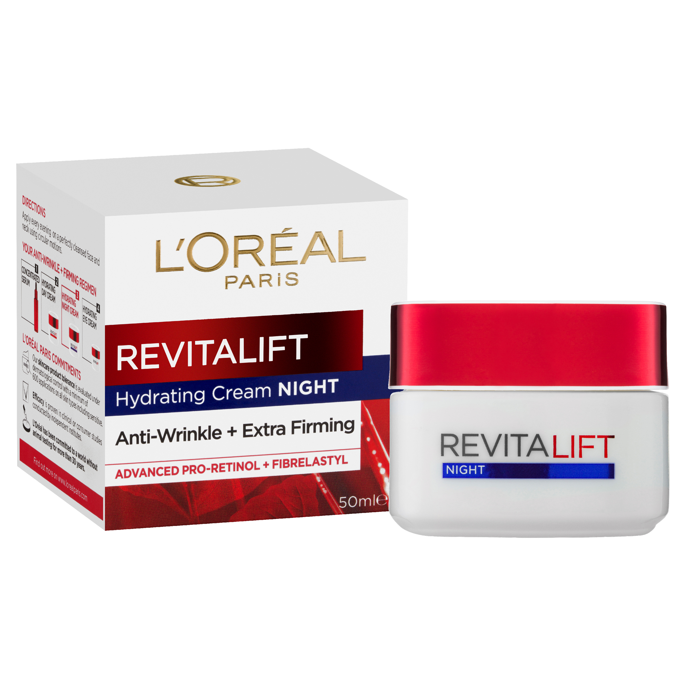 L'Oreal Paris Revitalift Night Cream Anti-Wrinkle + Firming 50ml - Image 6