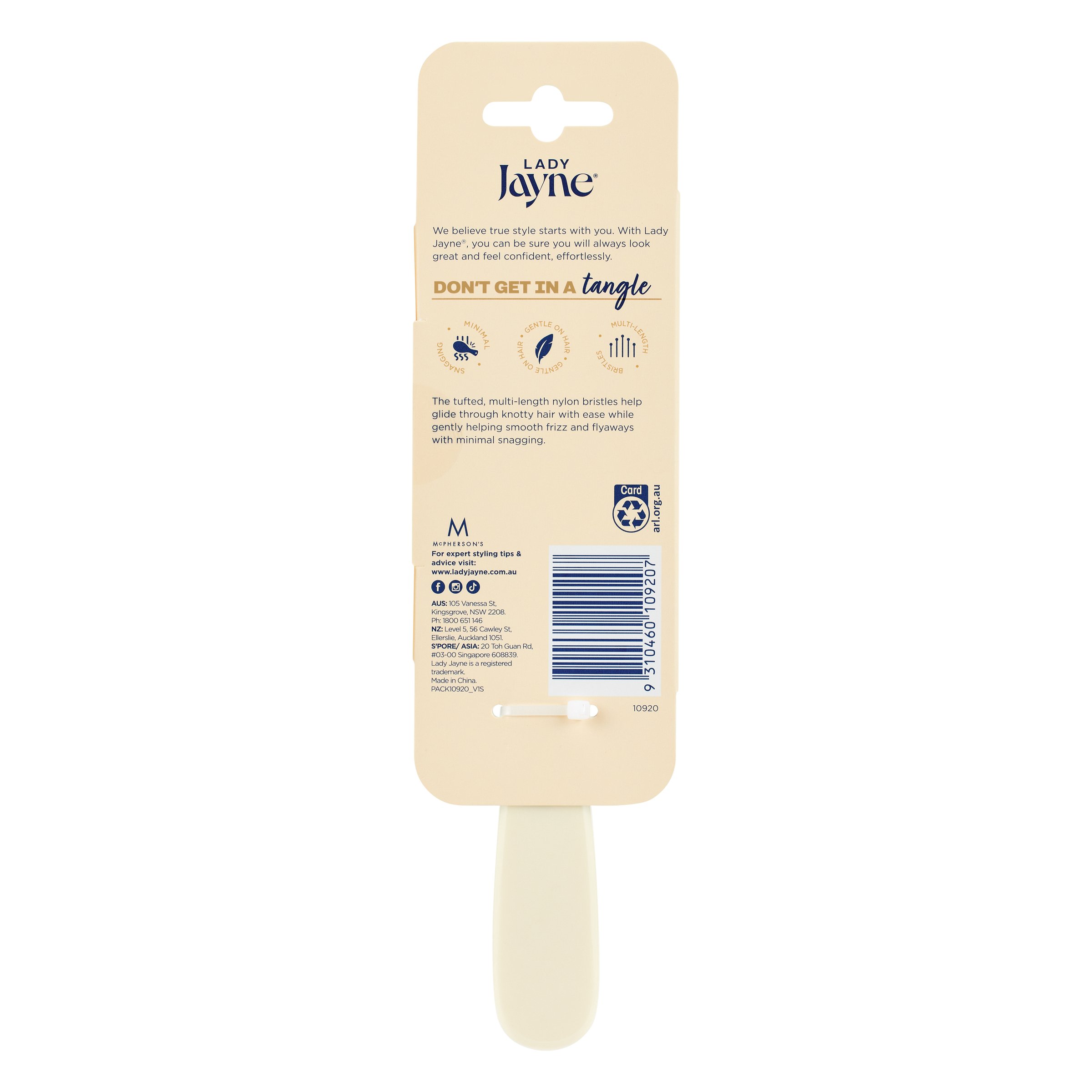 Lady Jayne Brush Plastic Detangling Large 1 each - Image 2