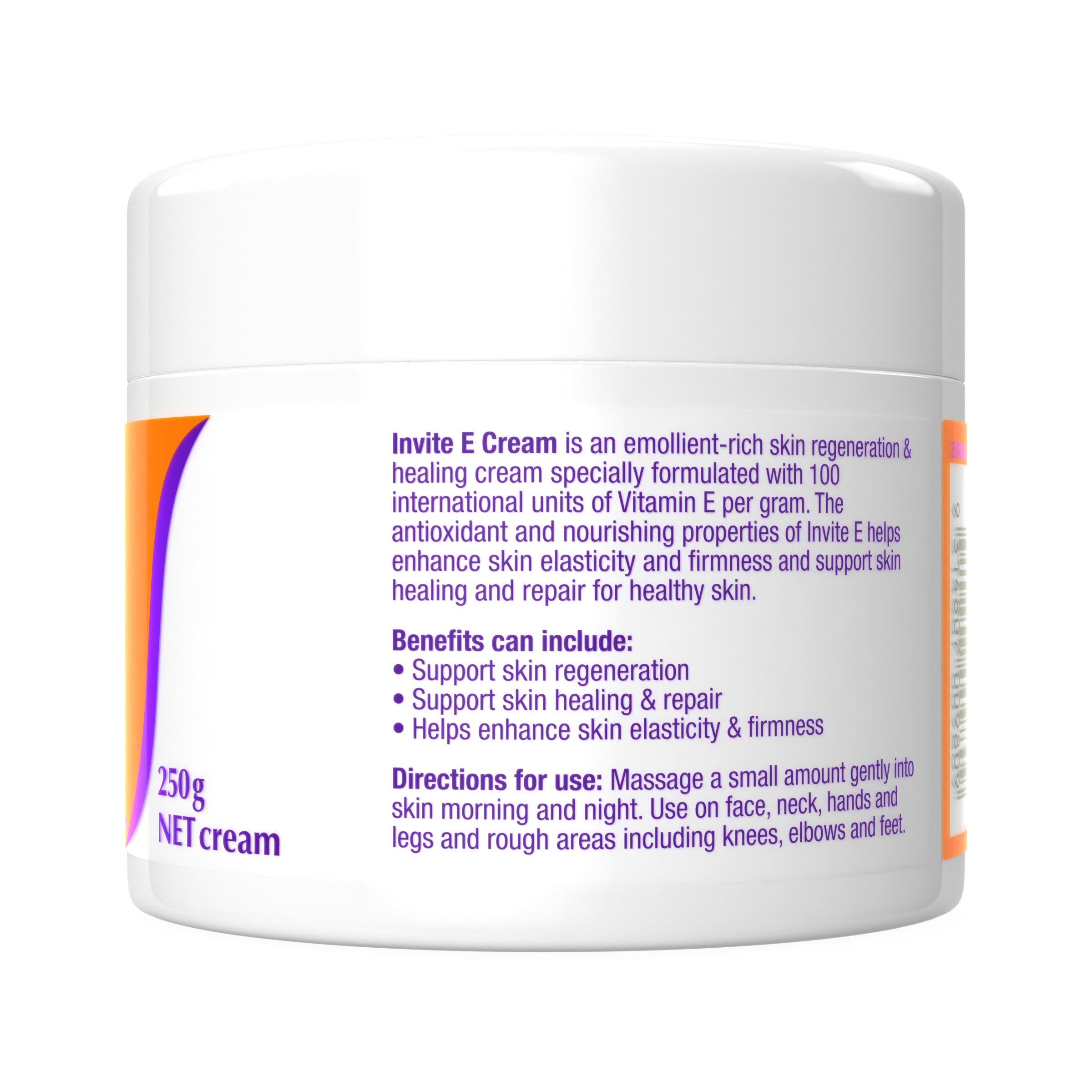 Invite E Vitamin E Cream Tub 250g - Image 2