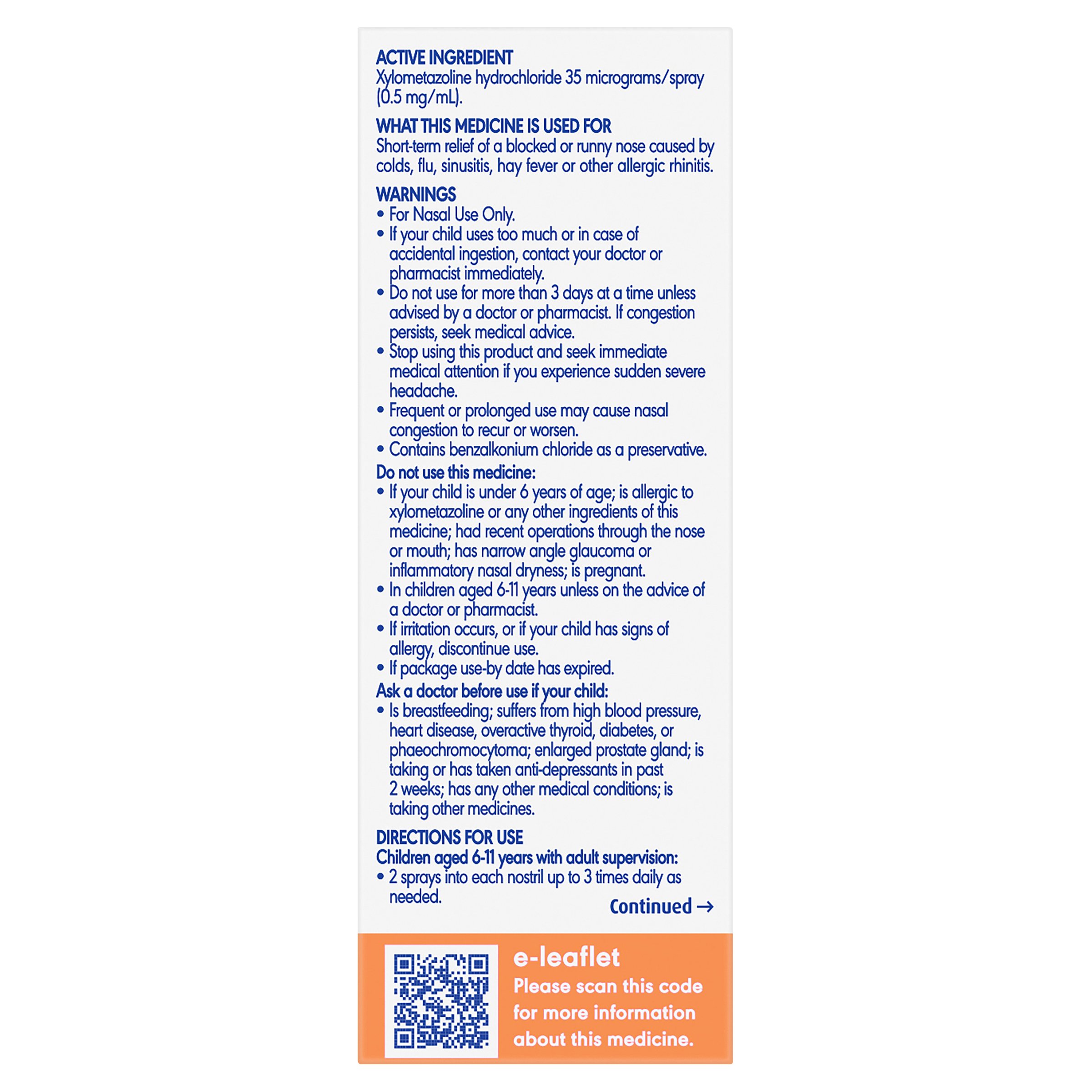 Otrivin Nasal Spray Measured Dose Junior 10ml - Image 2