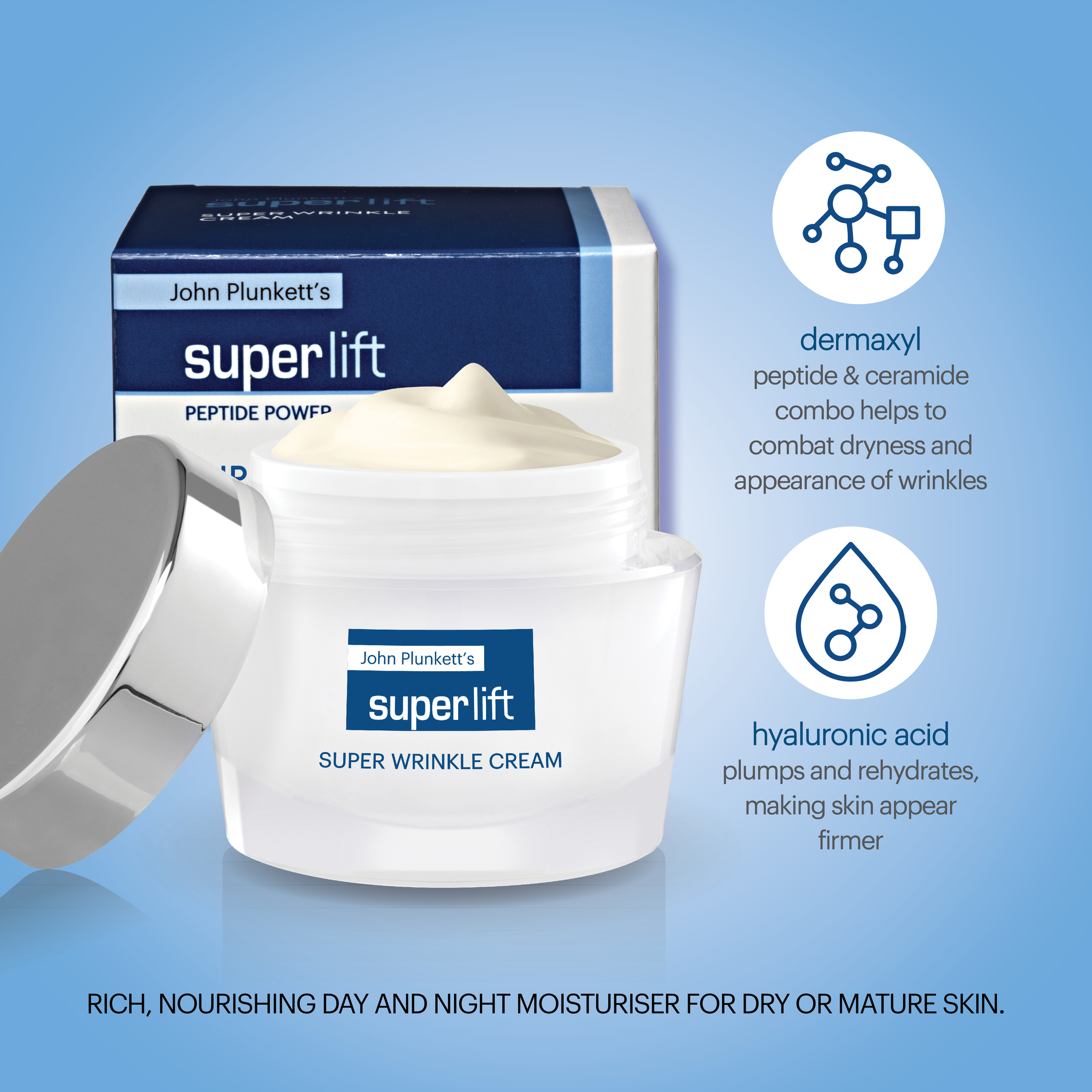 John Plunkett's SuperLift Super Wrinkle Day & Night Cream 50g - Image 9