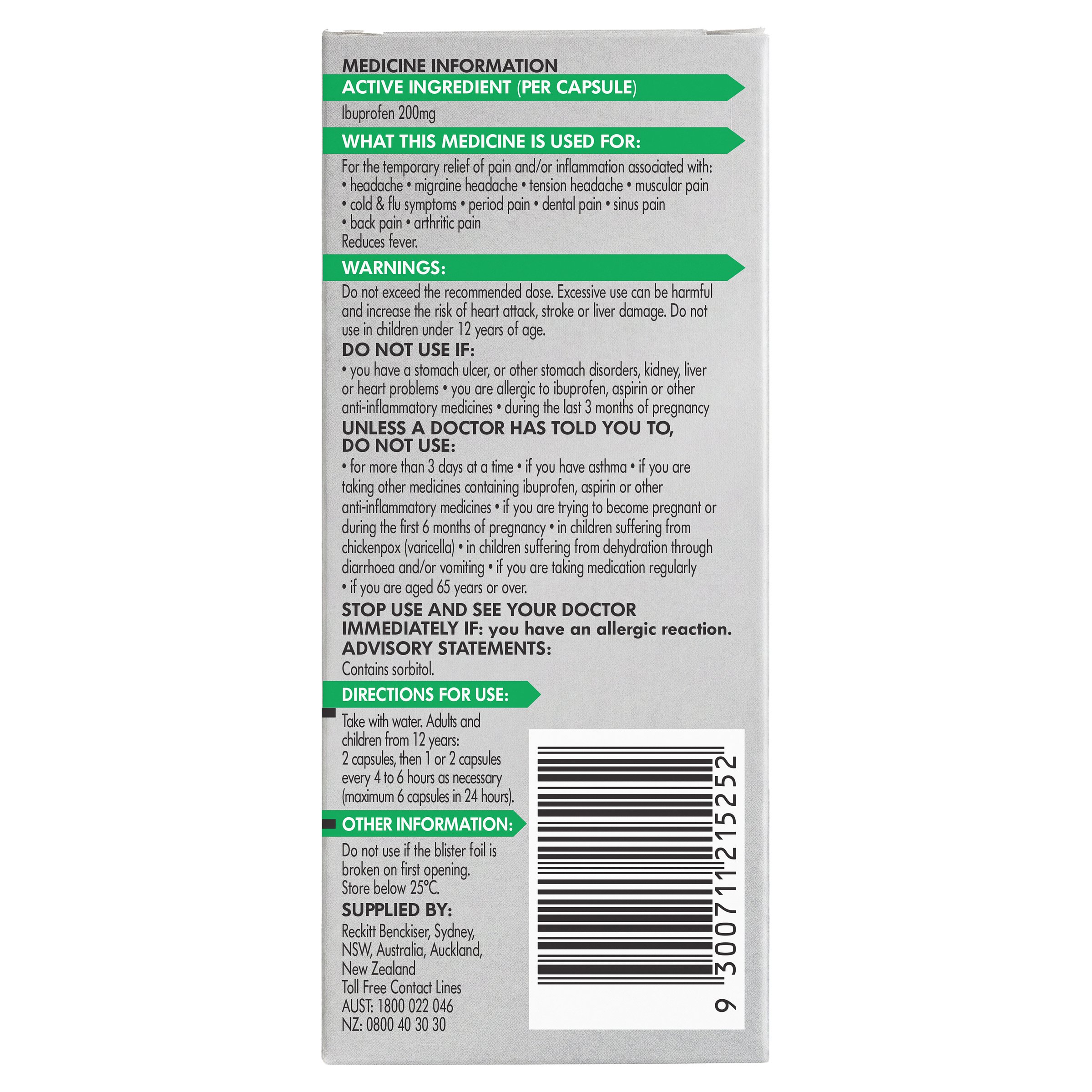 Nurofen Zavance 200mg - 20 liquid capsules - Image 2