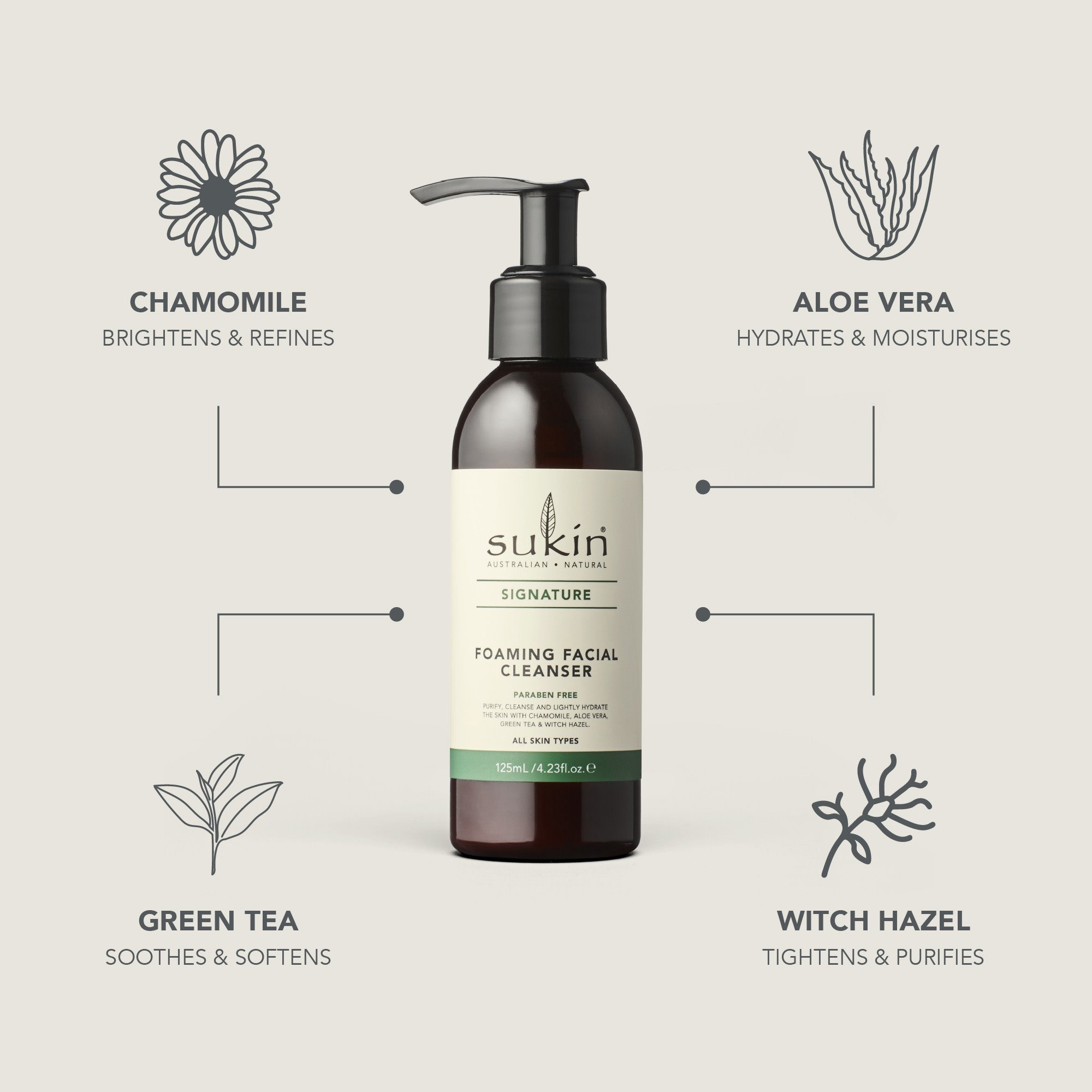 Sukin Foaming Facial Cleanser Pump 125ml - Image 13