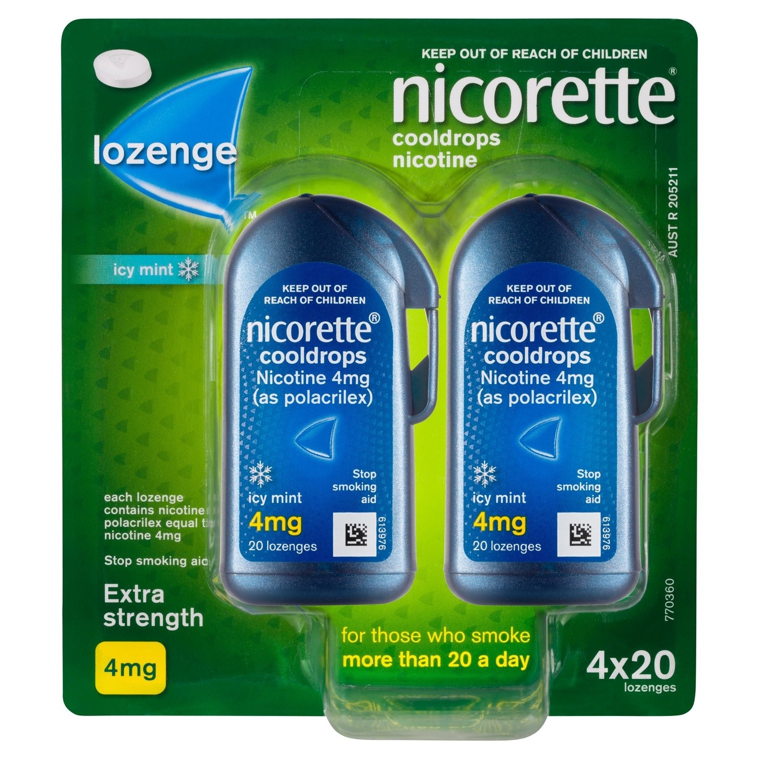 Nicorette Cooldrops 4mg Extra Strength 80 lozenges - Image 1