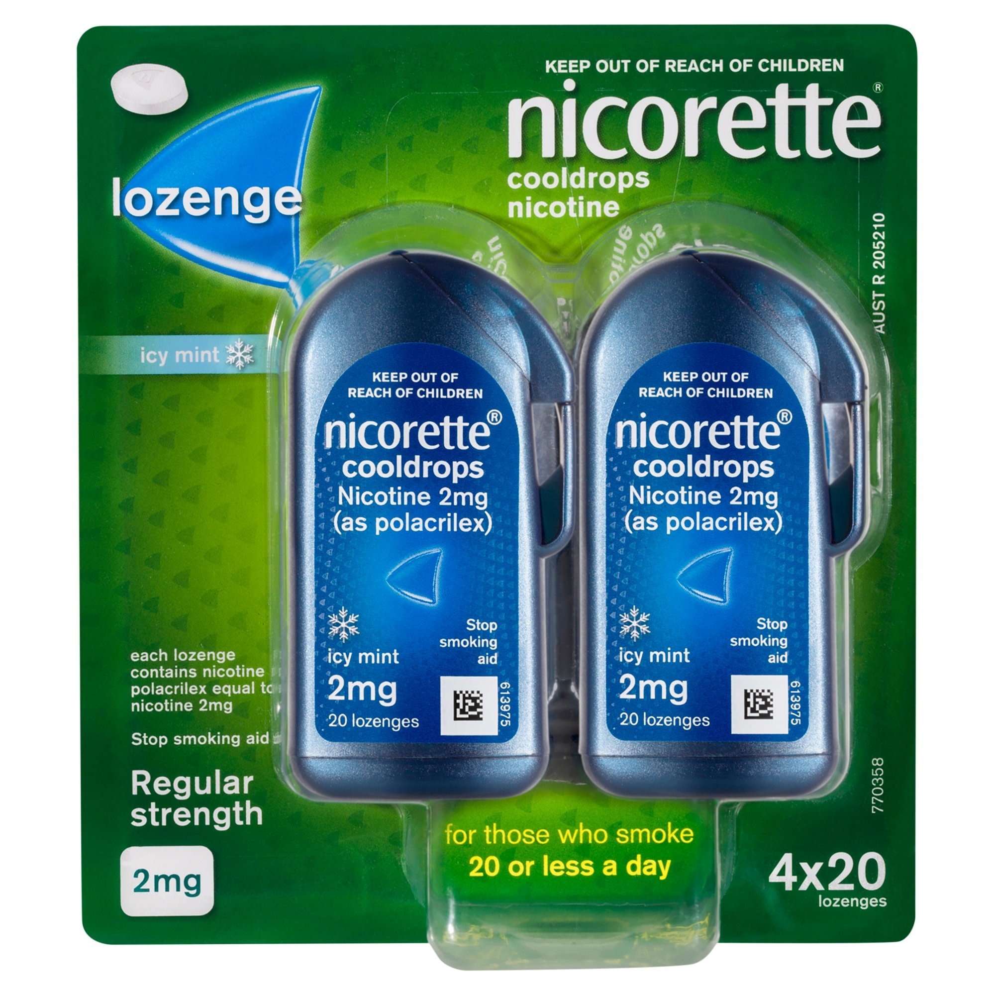 Nicorette Cooldrops 2mg Regular Strength 80 lozenges - Image 1