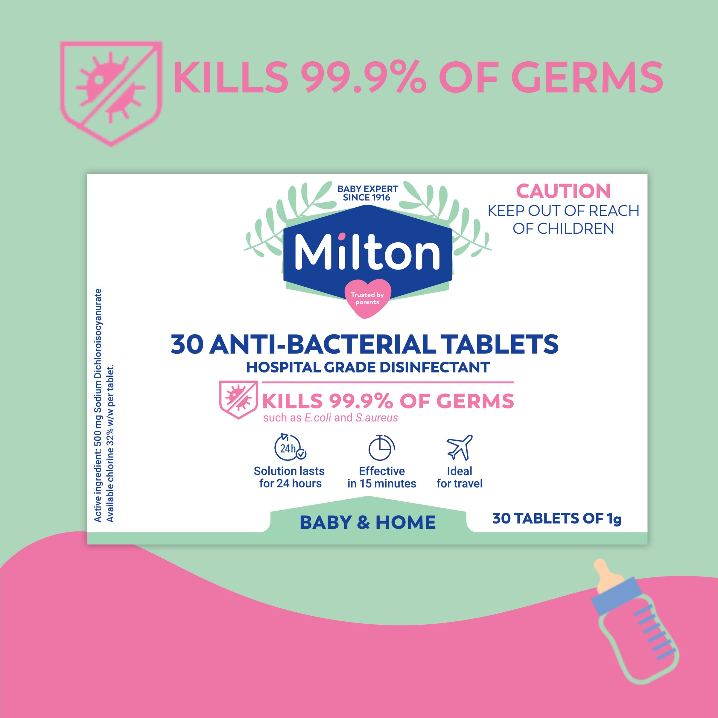 Milton Anti-Bacterial 30 tablets - Image 4