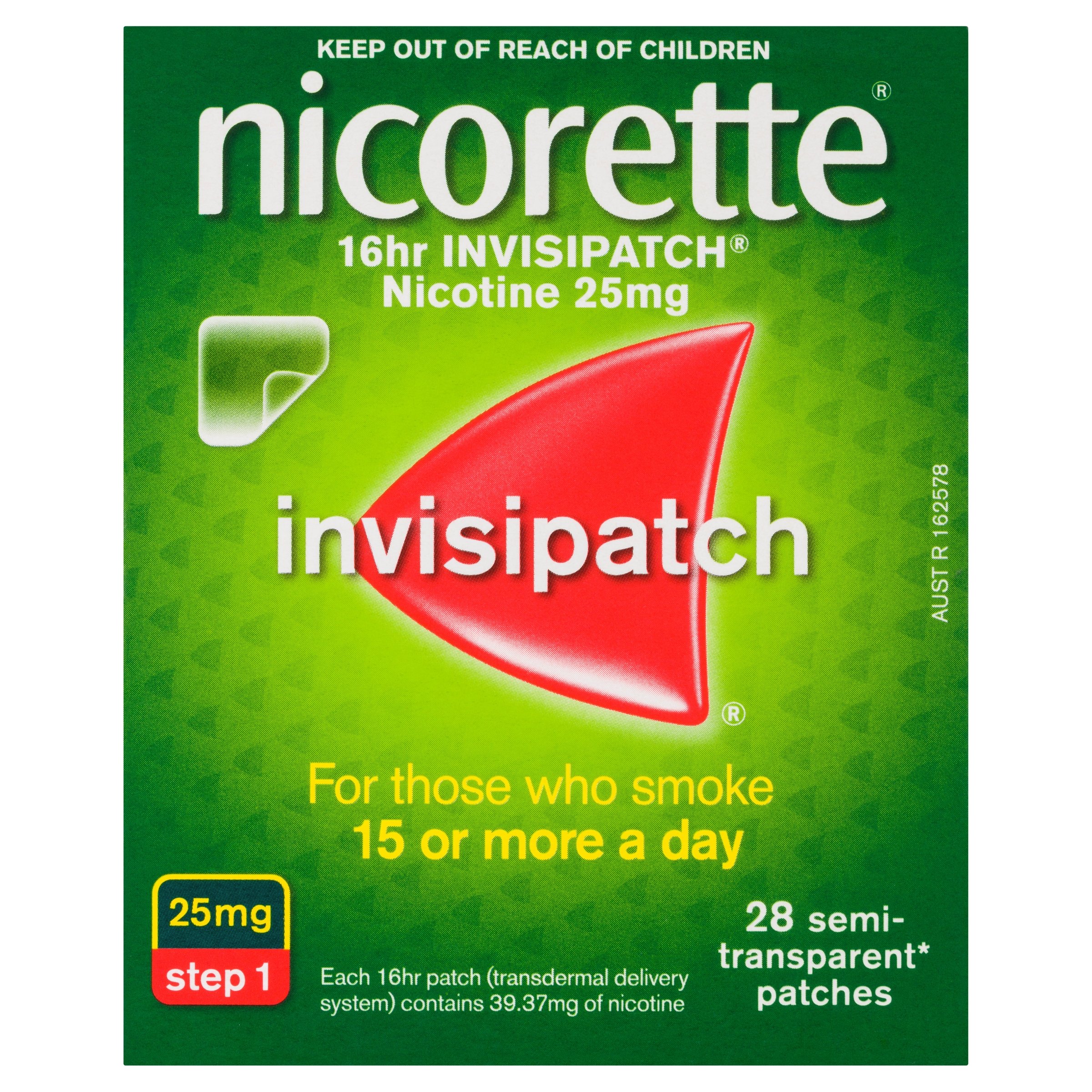 Nicorette 16hr Invisipatch 25mg Step 1 - 28 patches - Image 1