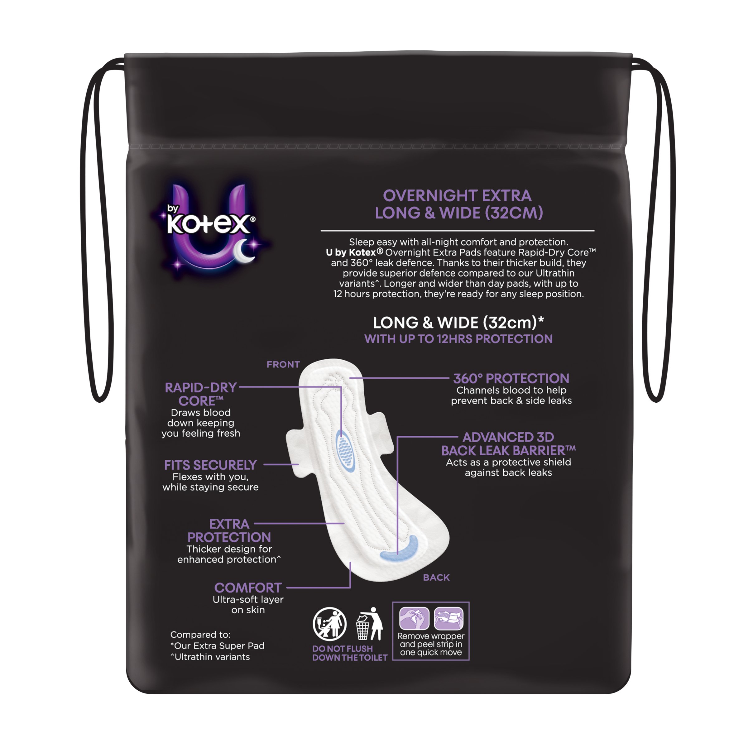 U by Kotex Pads Overnight Maxi 10 pack - Image 2