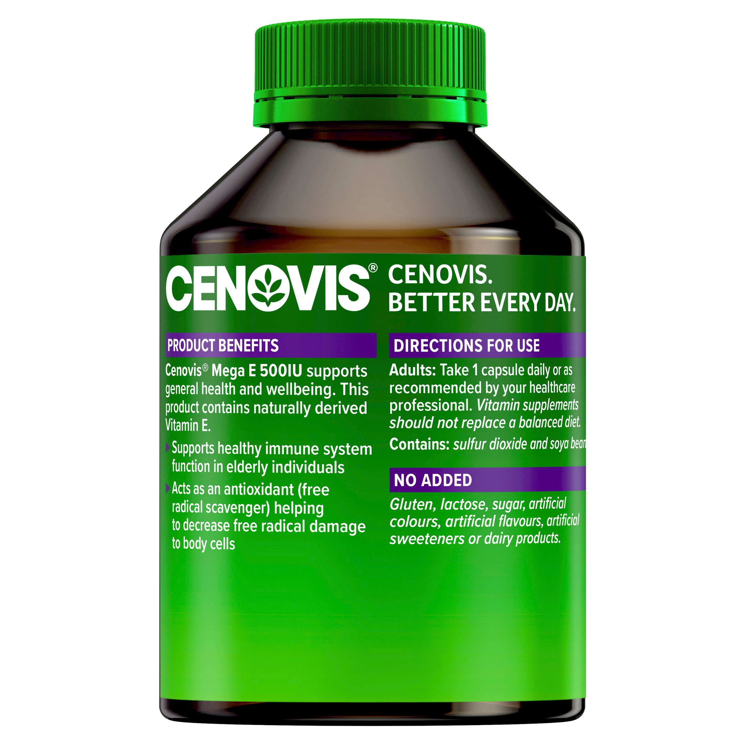 Cenovis Mega E 500mg - 250 capsules - Image 2