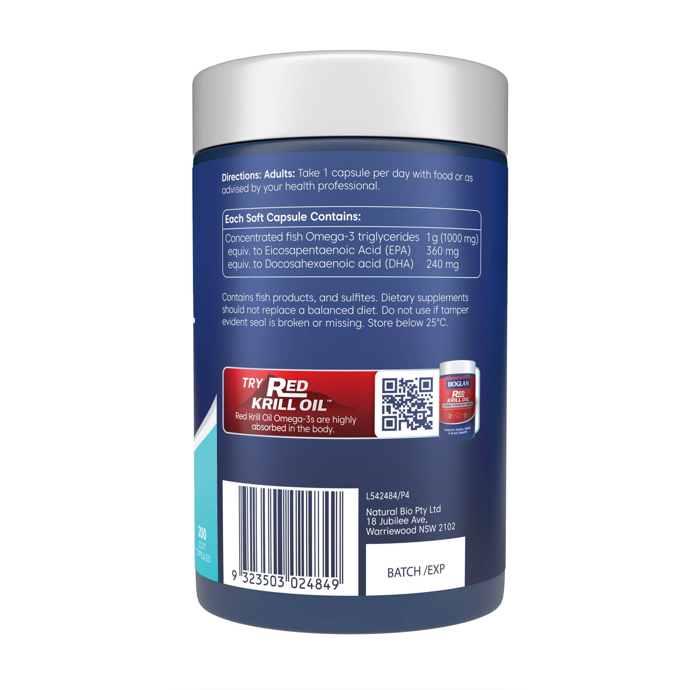 Bioglan Odourless Super Fish Oil - 200 soft capsules - Image 3