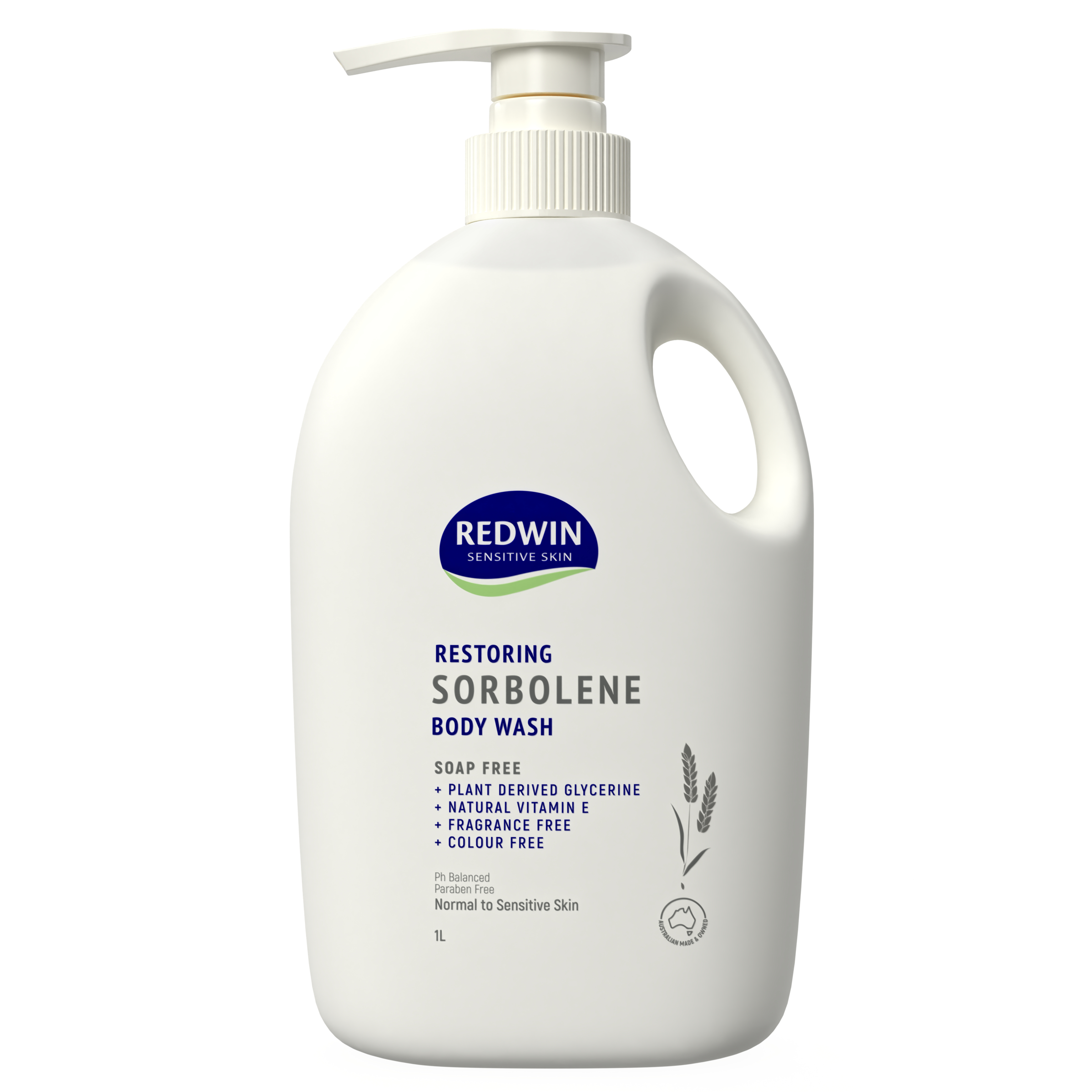 Redwin Sorbolene Body Wash Sensitive Pump 1 litre - Image 1
