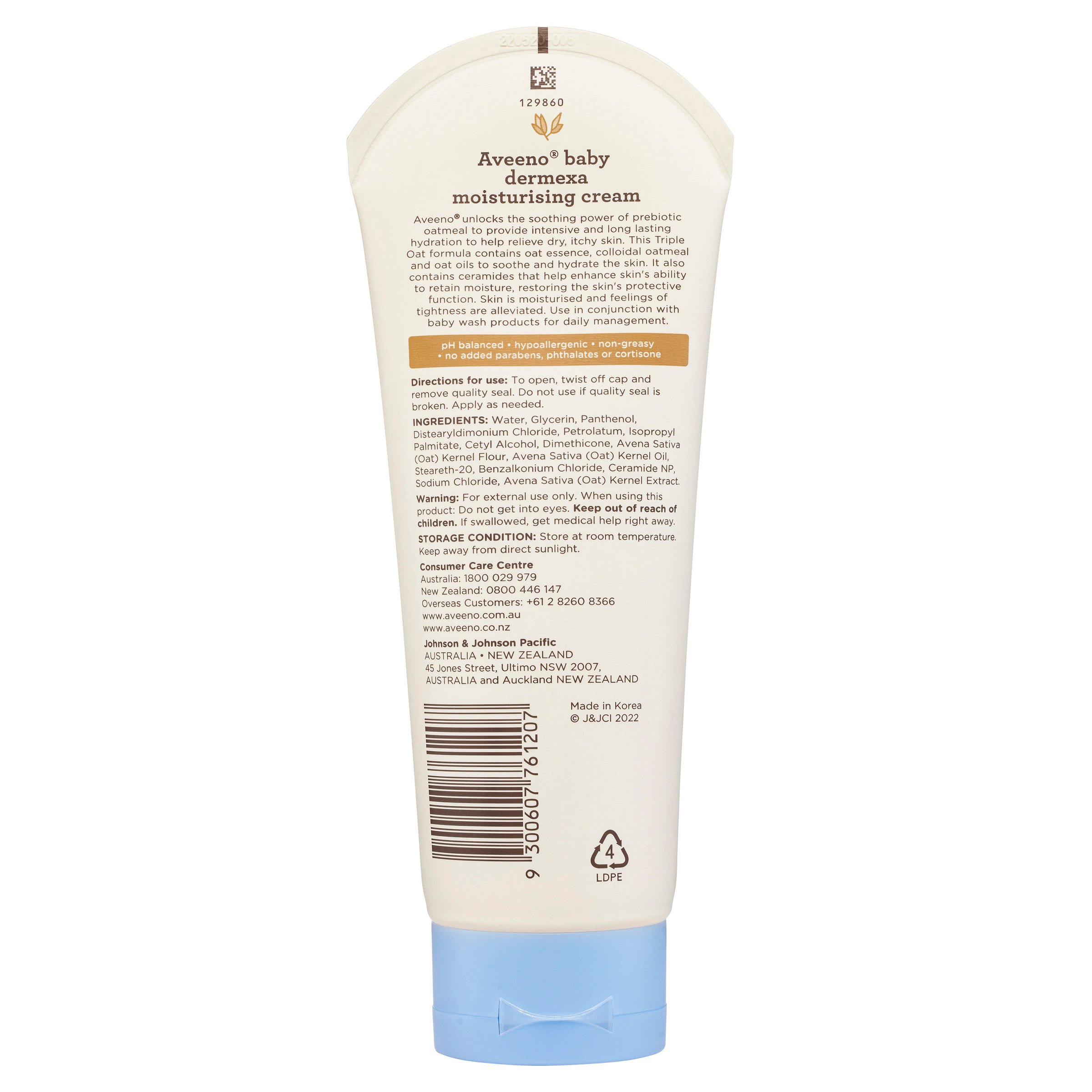 Aveeno Baby Dermexa Moisturising Cream 206g - Image 2