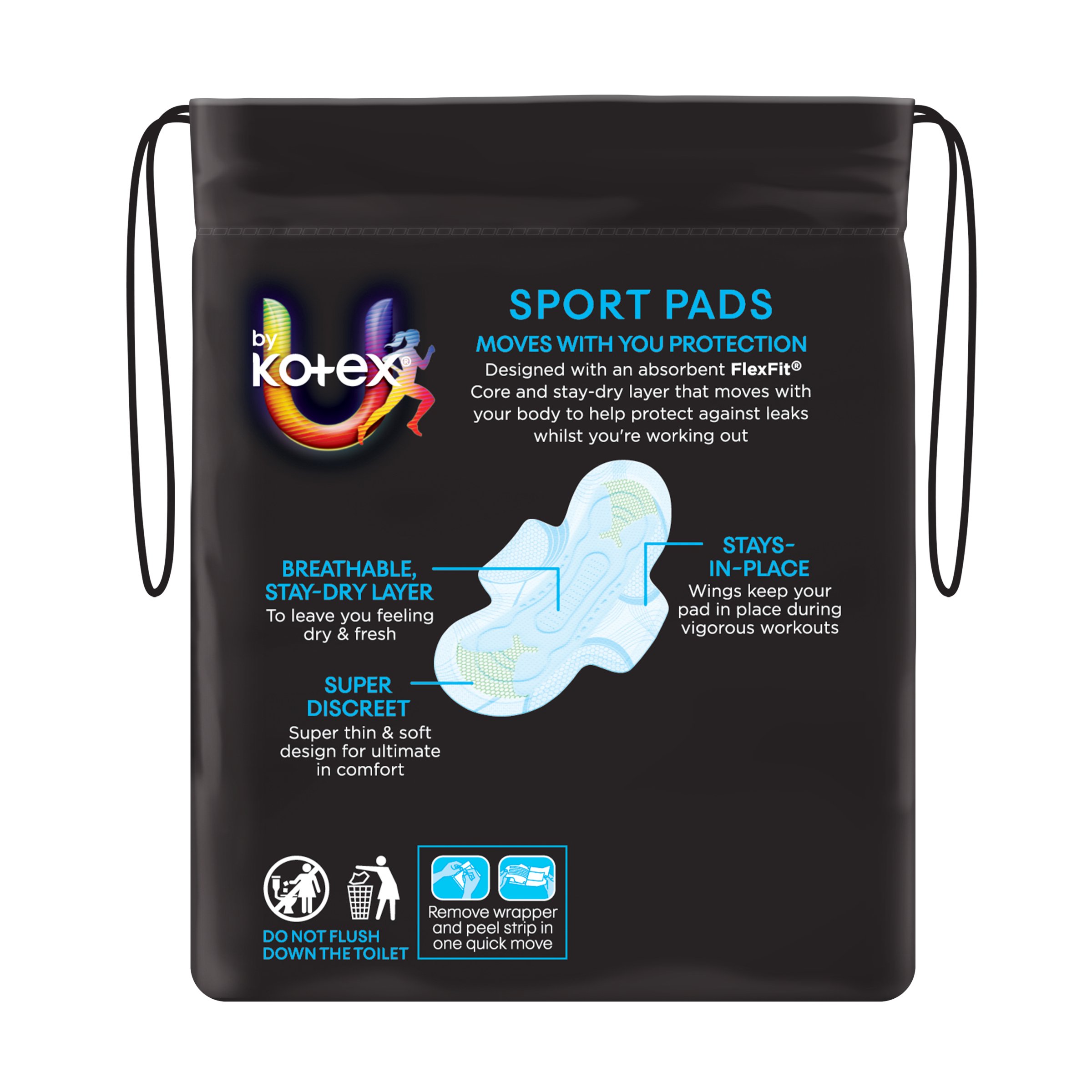 U by Kotex Pads Sport Ultra Thin With Wings Regular 12 pack - Image 2