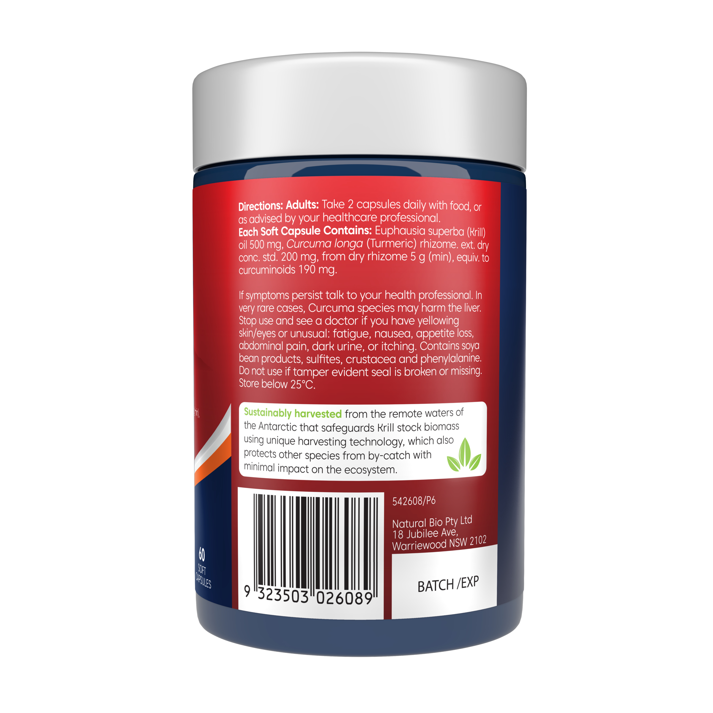 Bioglan Red Krill Oil Plus Curcumin 60 capsules - Image 3