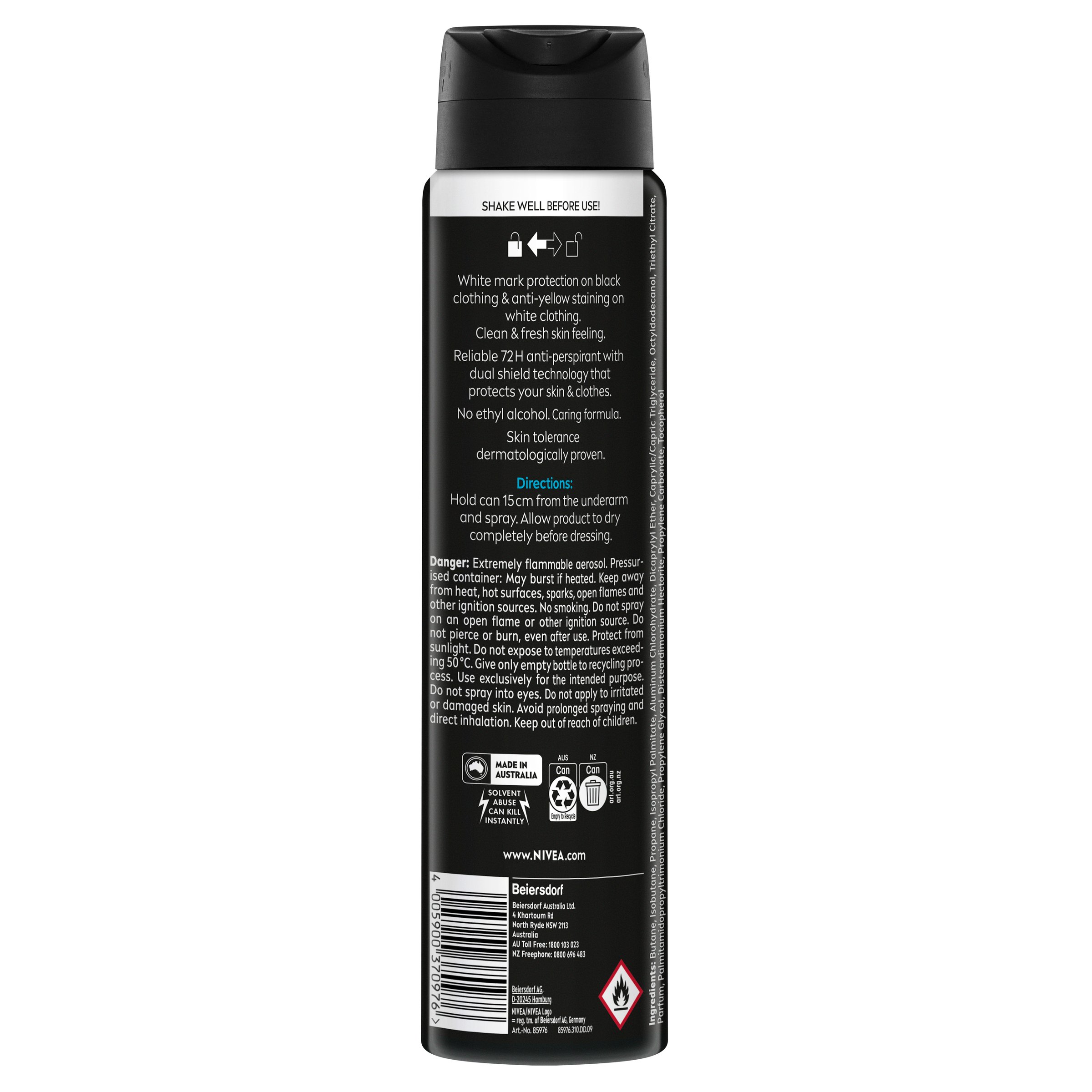 Nivea Men Black & White Fresh Aerosol 250ml - Image 2
