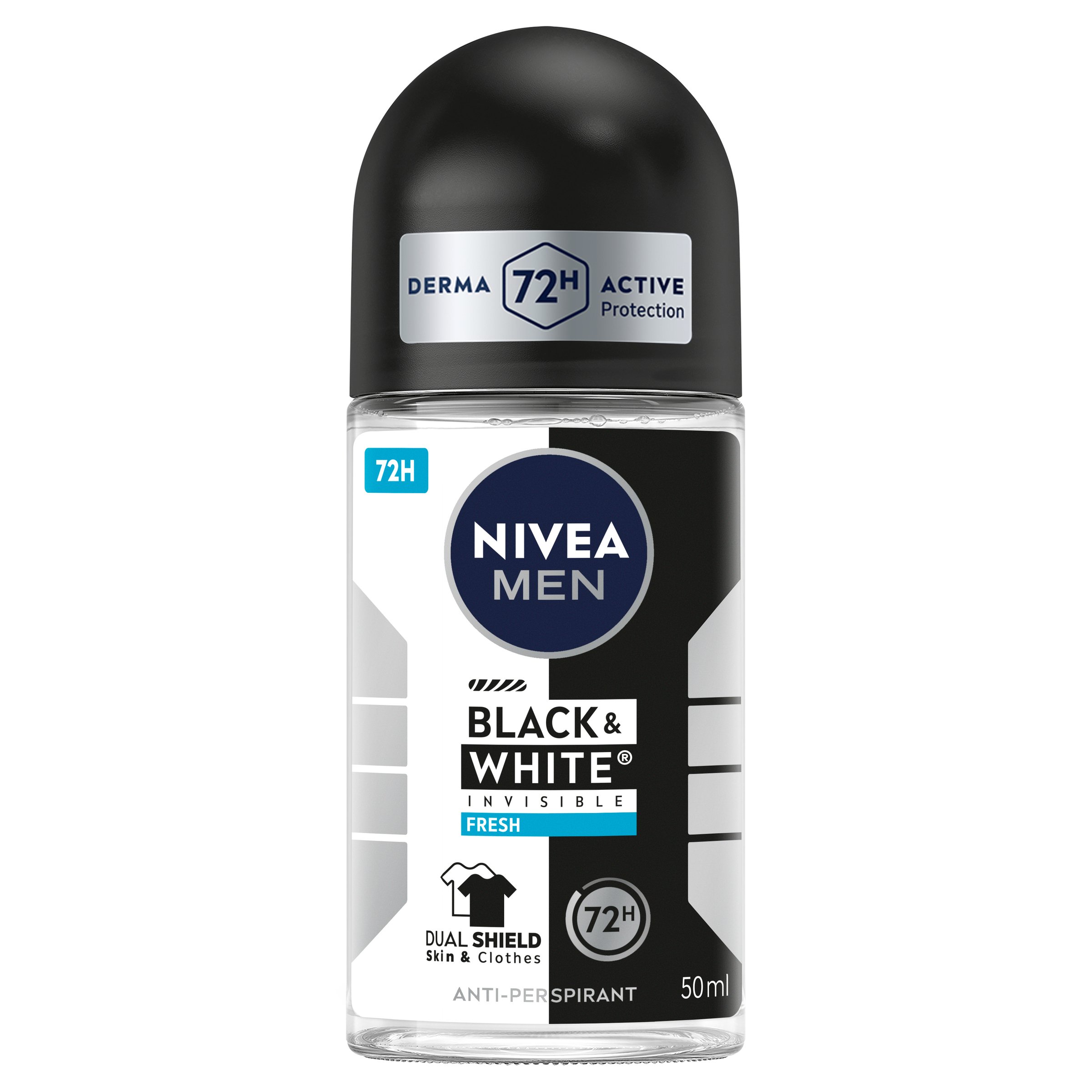 Nivea Men Black & White Fresh Roll On 50ml - Image 1