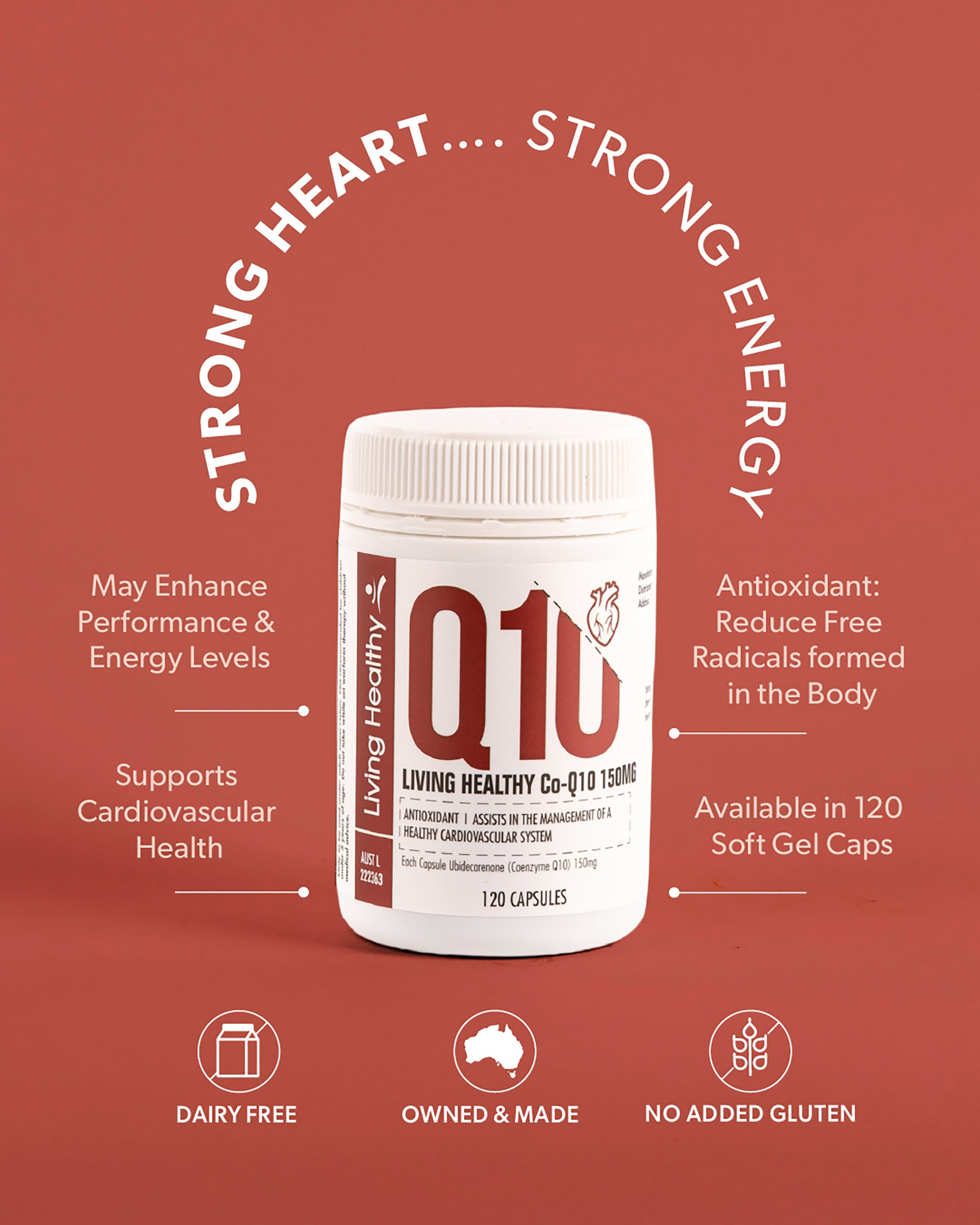 Living Healthy Coenzyme Q10 150mg - 120 capsules - Image 2