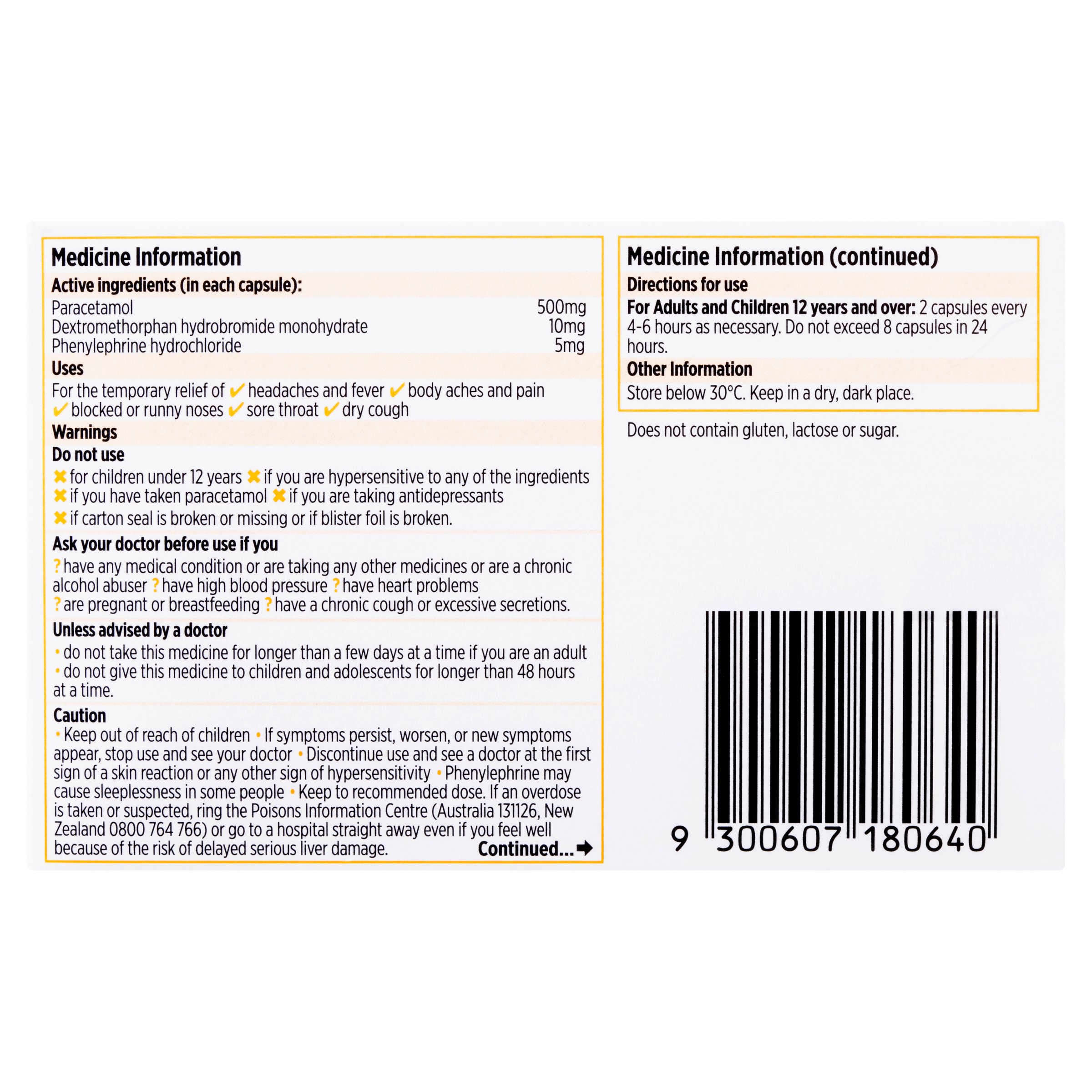 Codral Cold & Flu + Dry Cough 48 capsules - Image 2